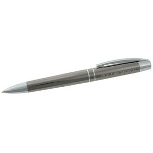 Gunmetal Finish Ballpoint Pen w/Silver Accents