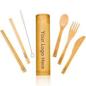 Eco-Friendly Bamboo Compostable Utensils Cutlery Set Reusable Sturdy Cutlery