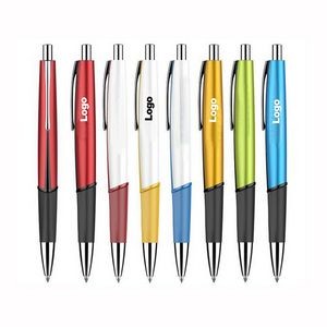 Metallic Color Rubber Grip Ballpoint Pen
