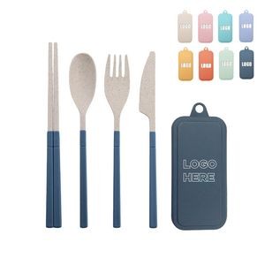 Detachable Foldable Wheat Straw Cutlery Set