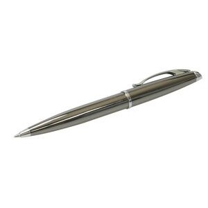 Gun Metal Finish Ballpoint Pen w/Silver Accents