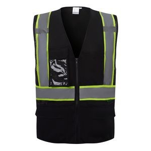 3C Products Non-ANSI, Black Safety Vests with Multi Pockets