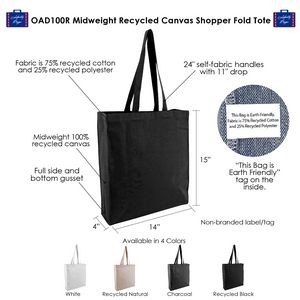 Midweight Recycled Canvas Shopper Fold Tote