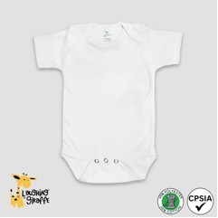 Baby Short Sleeve Bodysuit White 65% Polyester 35% Cotton- Laughing Giraffe®