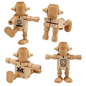 Robodroidbot Wooden Poseable Robot