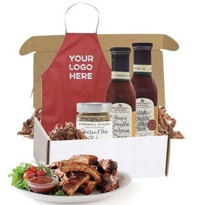 BBQ Grill Box with Sauces, Rubs and Apron