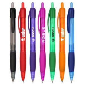 Union Printed - Miami - Frosted Barrel Click Pen with Rubber Grip - 1-Color Logo