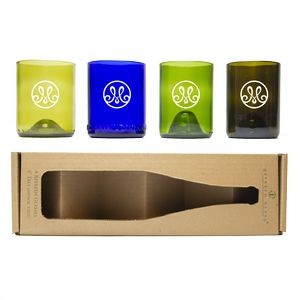 12 Oz. Refresh Glass 4 Pack of Glasses Made From Rescued Wine Bottles