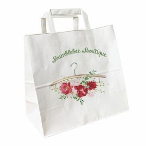 White Flat Handle Bag With Full Color Printing