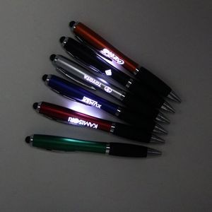Led Light Up Ballpoint Pen With Stylus