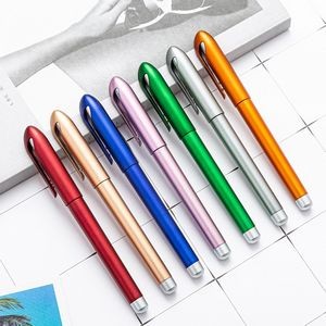 Custom Plastic Promotional Ballpoint Pen w/ Colorful Cap