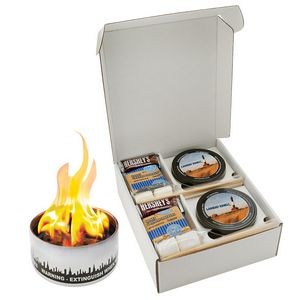 City Bonfires S'mores Family Night Pack featuring Portable Fire Pit w/ Custom lid label (Fudge)