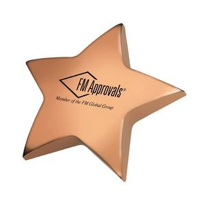 Bronze / Rose Gold Metal Star Paper Weight