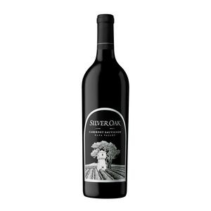 Etched Silver Oak Napa Valley Cabernet Red Wine w/Color Fill