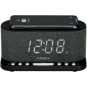 Jensen® Dual Alarm Clock Radio with Wireless Qi Charging