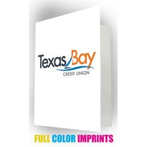 Pocket Folder with 3 Full Color Imprint Spaces, Glossy Finish & Business Card Slot