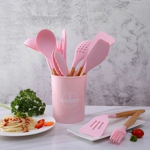 13pcs Silicone Cooking Utensils Set with Wooden Handles- OCEAN PRICE