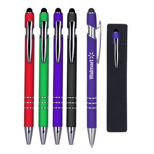 Black Ink Metal Pen with Stylus & PE-POUCH