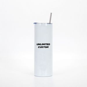 20 oz Stainless Steel Tumbler with Lid & Straw